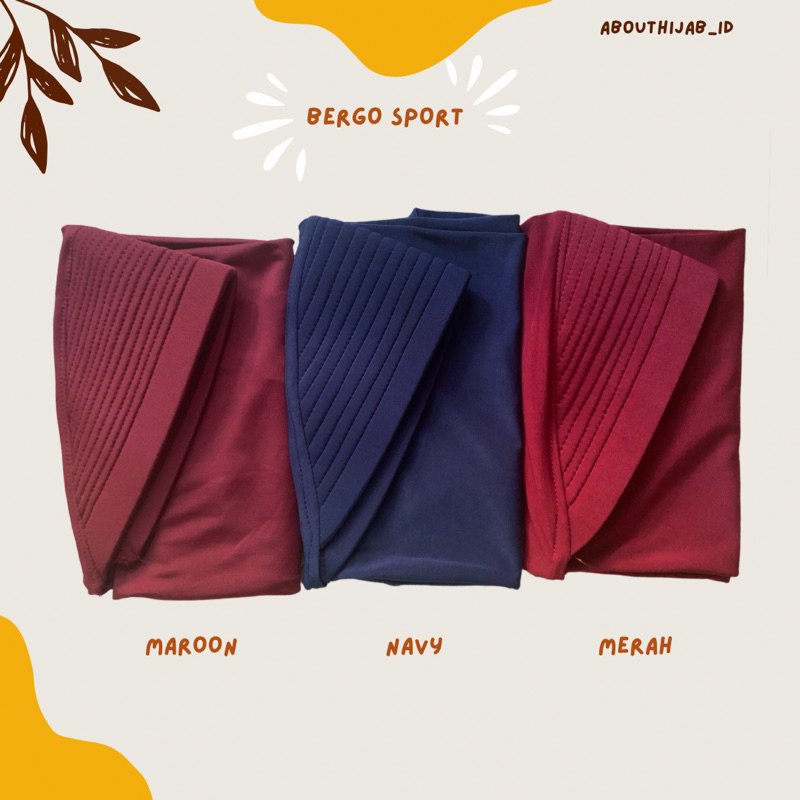 HIJAB SPORT / HIJAB INSTAN / BERGO SPORT / HIJAB BERGO SPORT JERSEY / KERUDUNG OLAHRAGA / MURAH / BEST SELLER-Merah sport