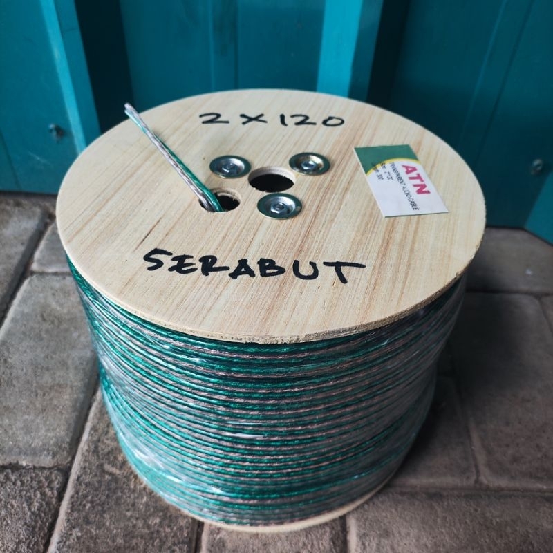 KABEL LISTRIK TRANSPARAN KABEL SERABUT 2 X 120