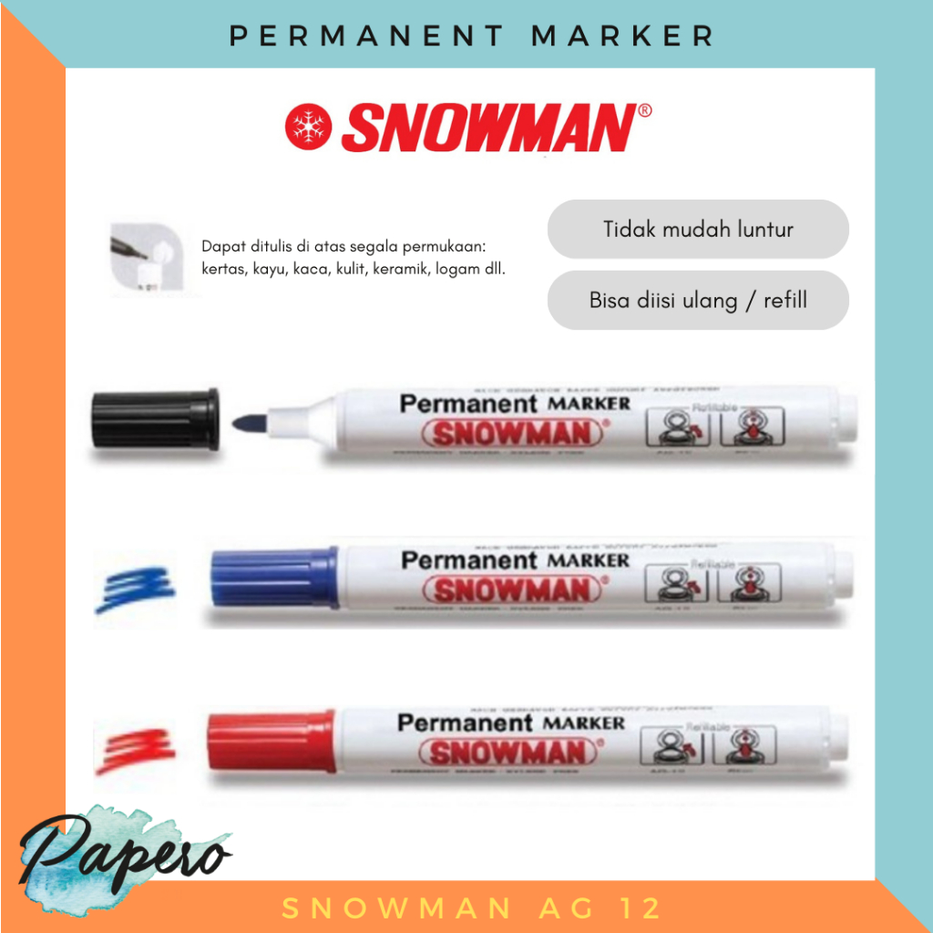 

Spidol Permanent Marker AG 12 Snowman