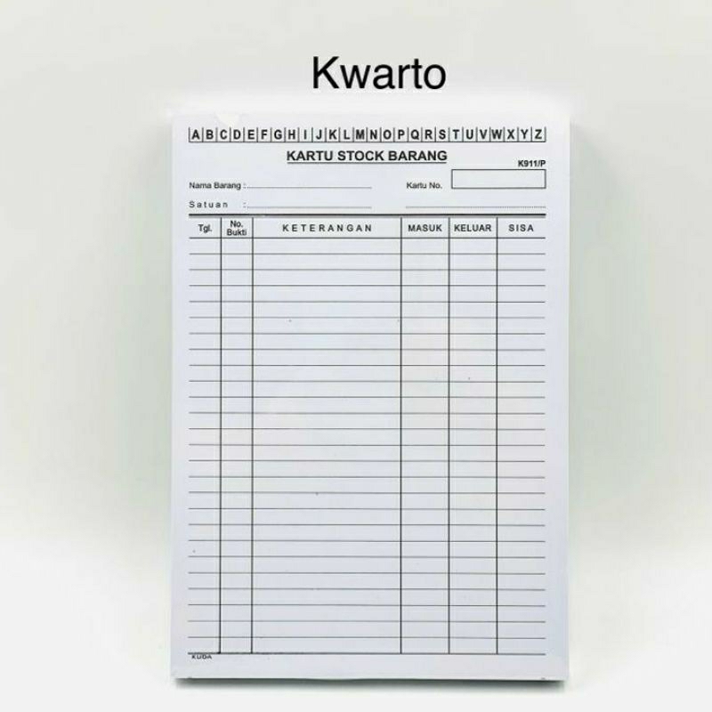 

Kartu Stok Ukuran Kwarto