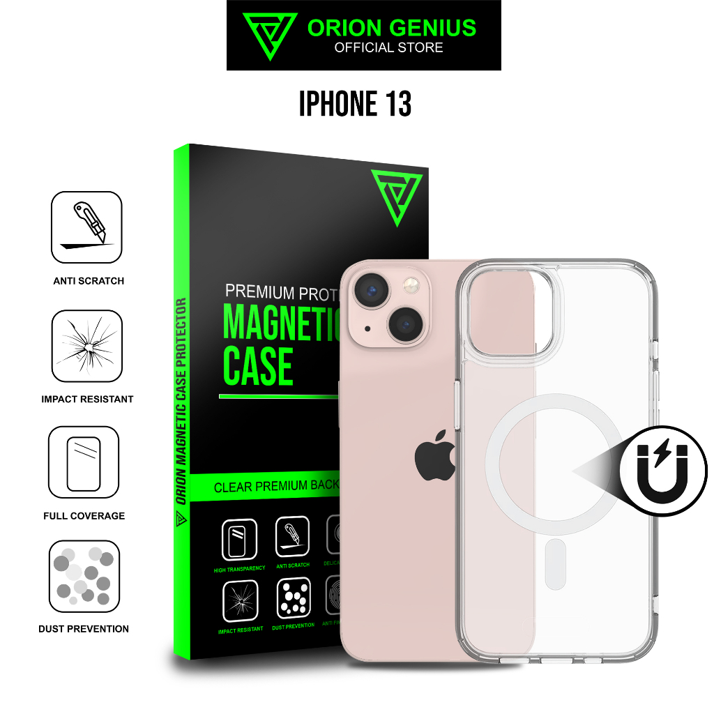 Orion Genius Magnetic Case Magsafe for iPhone 13 Casing iPhone Anti Crack Anti Kuning for iPhone Magnetic Wireless Charging Case Anti Menguning XR 11 15 Pro Max 15 Plus 14 Pro Max 14 Plus 13 Pro Max 12 Pro Max 11 Pro Max X XS MAX