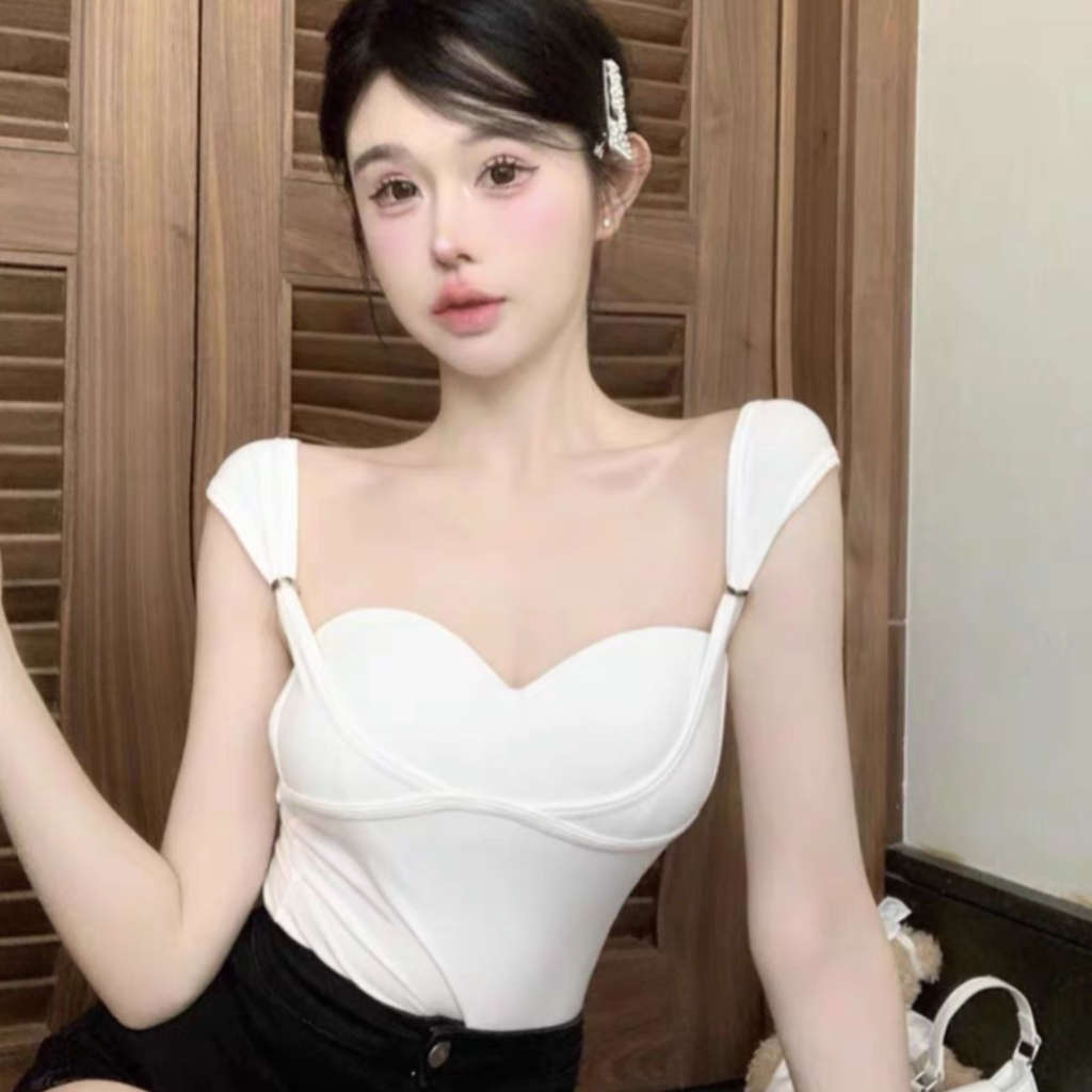 Singlet rajut crop polos 9273 / singlet wanita / singlet korea / singlet cantik kekinian / singlet m