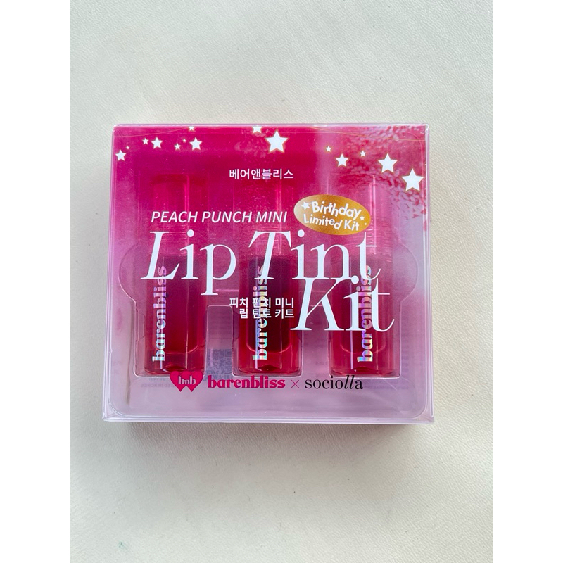 READY [ISI 3 PCS] BNB Barenbliss Peach Punch Mini Lip Tint Kit Limited Edition