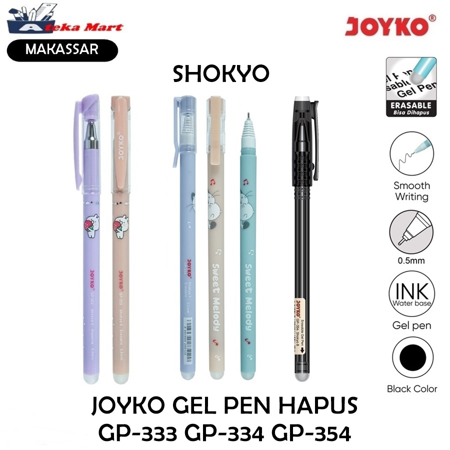 

[PCS] JOYKO GEL PEN HAPUS GP-333 GP-334 GP--354 ERASABLE