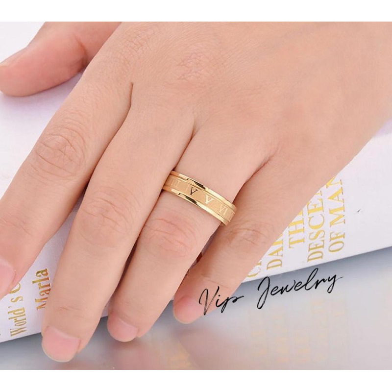 Cincin Titanium Angka Romawi