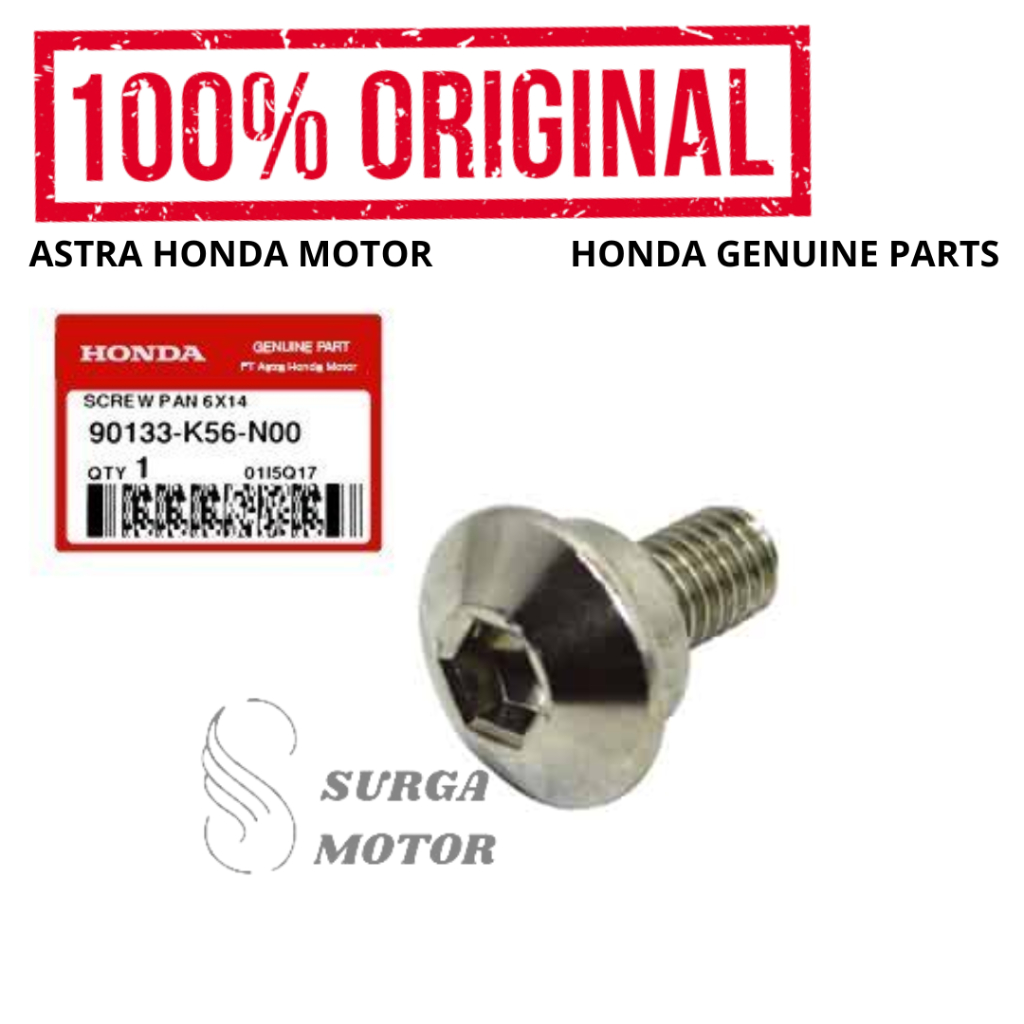 Baut L 6×14 Spakbor Slebor Depan Sonic 150R K56 Supra GTR 150 K56F Original Honda AHM 90133-K56-N00 