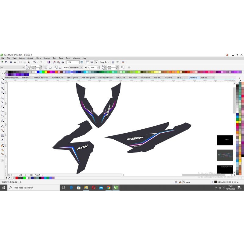 striping custom vario 125 led old