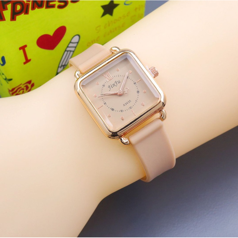 ( BISA COD ) Jam Tangan Wanita JINJU Original Rubber Tali Karet Jam Tangan Fashion Cewek