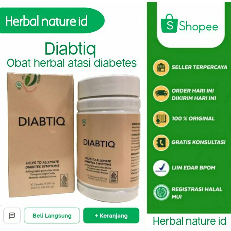 Diabtiq Obat herbal atasi diabetes kencing manis ampuh original BPOM
