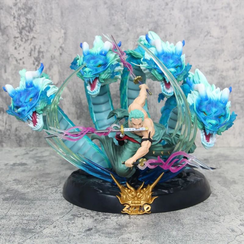 Action Figure One Piece Roronoa Zoro Resin Dragon Strike Studio King Hell Santoryu Enma Ashura Wadou