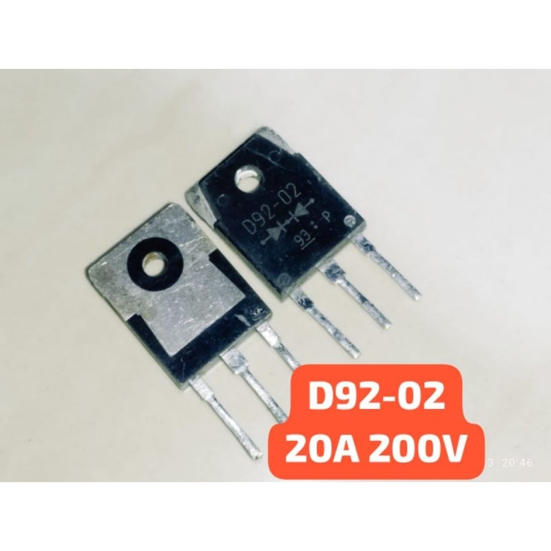 ( CABUTAN ) D92-02 D92-02H D9202 To-3p 20A 200V Transistor Dioda Diode Mesin Las DAN SMPS