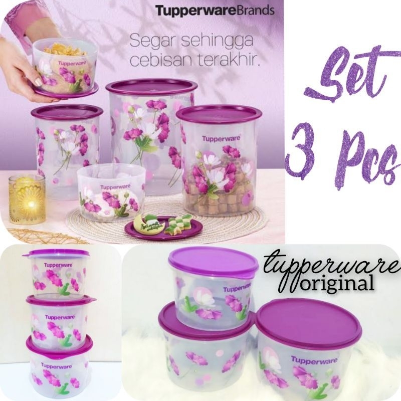 Tupperware Toples Cantik Set Canister Kerupuk Keripik Camilan Snack Kacang Kue Kering Promo