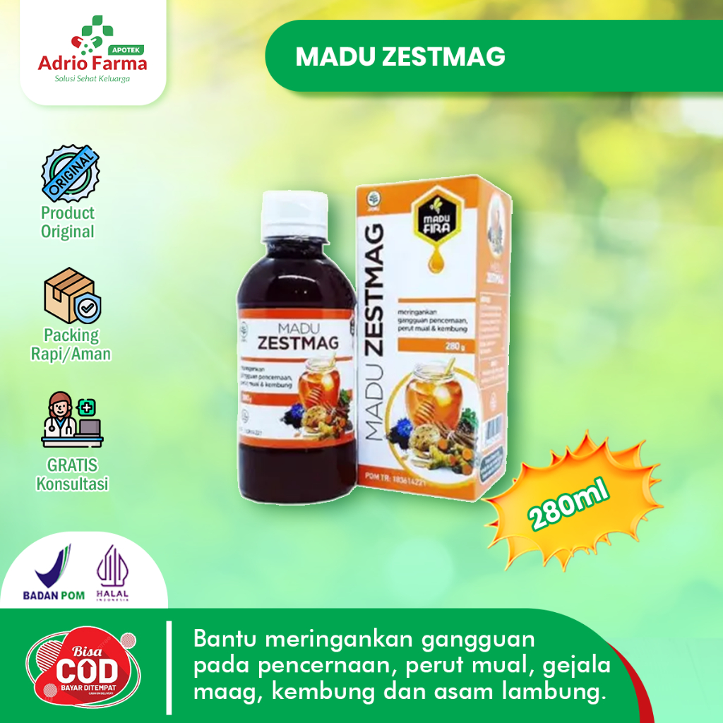 

Madu FIRA ZESTMAG - ORIGINAL Botol @ 280gram - Mengurangi Ganguan Pencernaan - Gejala Maag Asam Lambung - Herbal Lambung