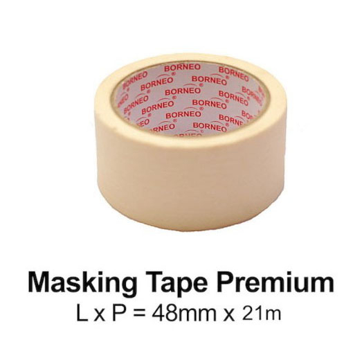 

LAKBAN KERTAS BORNEO MASKING TAPE PREM CM 48MMX21M MSTB0007