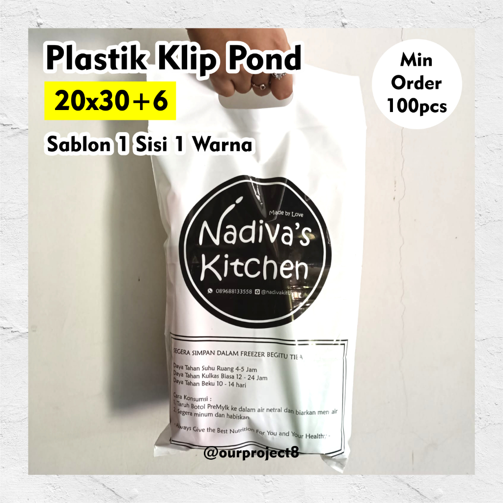 (min 100pcs) PLASTIK KLIP POND CETIK 20x30+6 + SABLON / PLASTIK ZIPLOCK / PLASTIK CETIK / PLASTIK SA