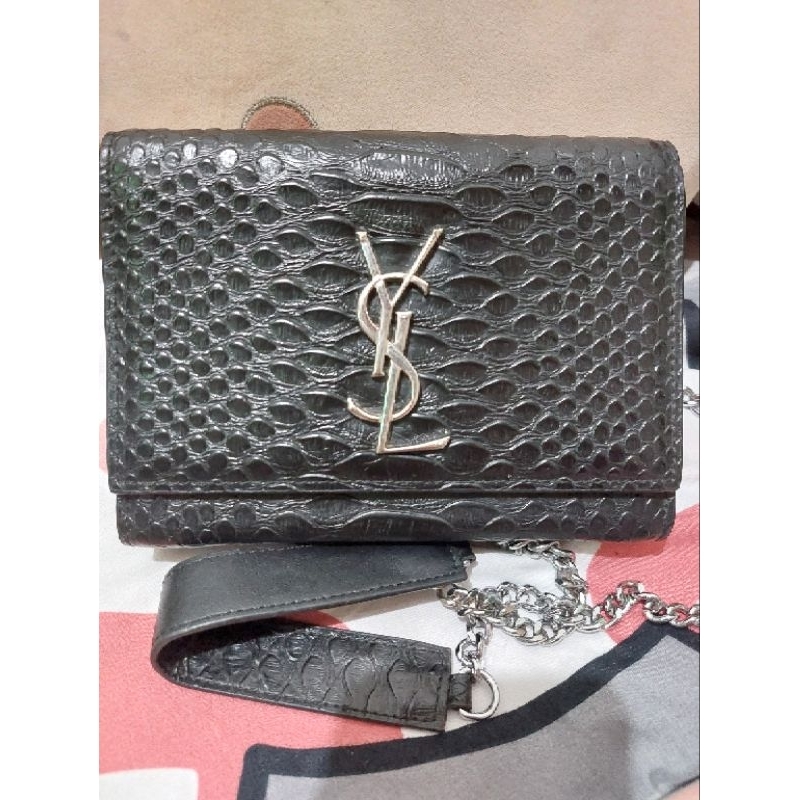 TAS YSL CROCO SLING BAG