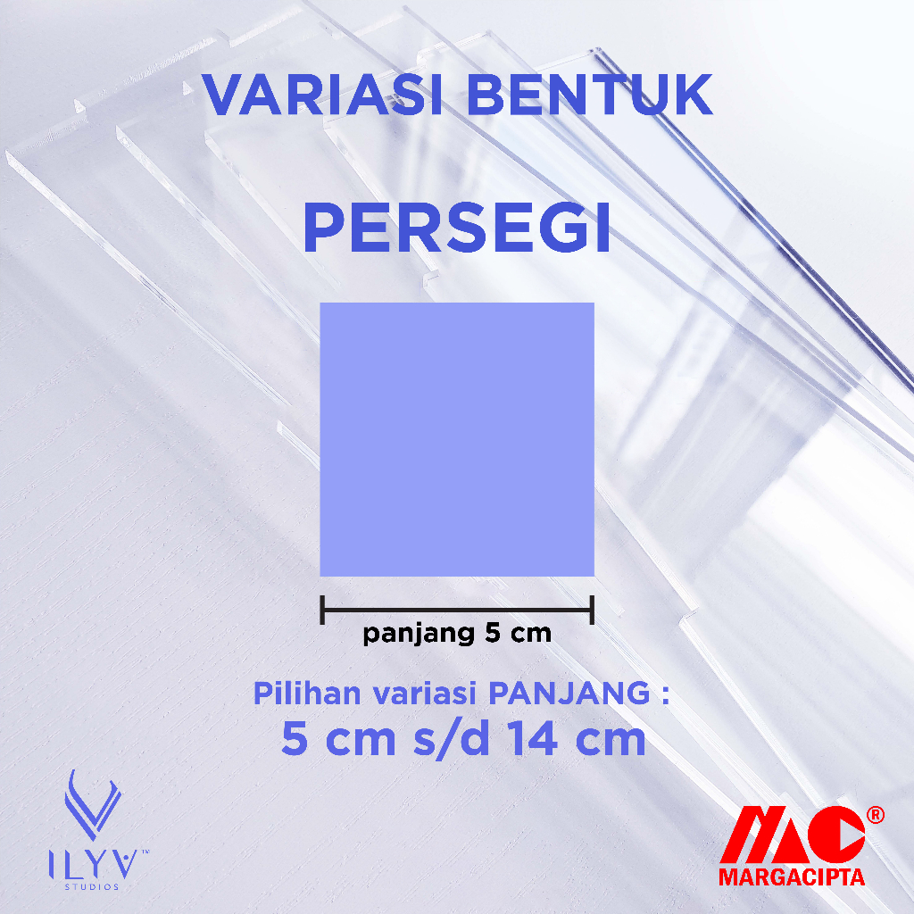 

Akrilik Persegi 5 mm Marga Cipta / Akrilik Potong Persegi Kotak Laser Cutting / Reqtangle Acrylic