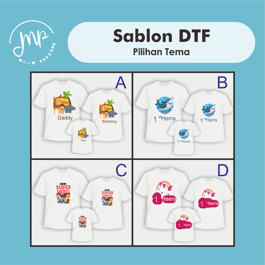 KAOS CUSTOM / KAOS COUPLE / KAOS SABLON DTF / KAOS KELUARGA FAMILY GATHERING