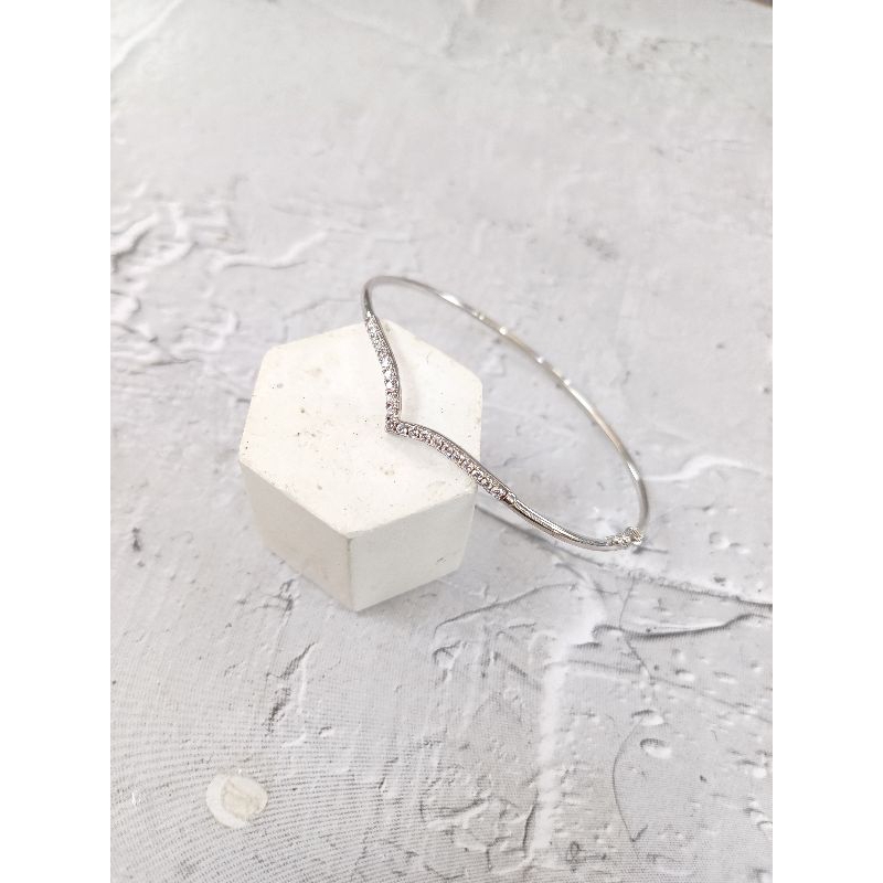 Bangle Gelang tangan fuji aurel Emas Putih Asli 8K