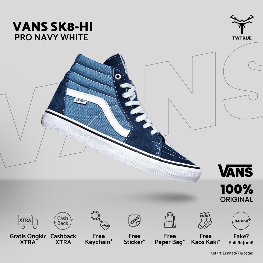 Sepatu Vαns | Vαns Sk8 Hi Pro Navy | Vαns | Vαns Sk8 Hi | Vαns Pro | Original