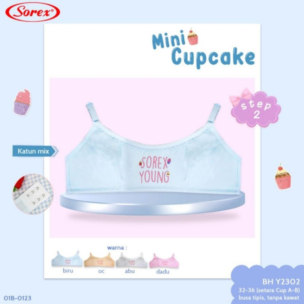 Sorex Underwear Bra Step 2 Y 2302 BH Dalaman Wanita Tanpa Kawat Bahan Fine Cotton Variasi Sablon Bus