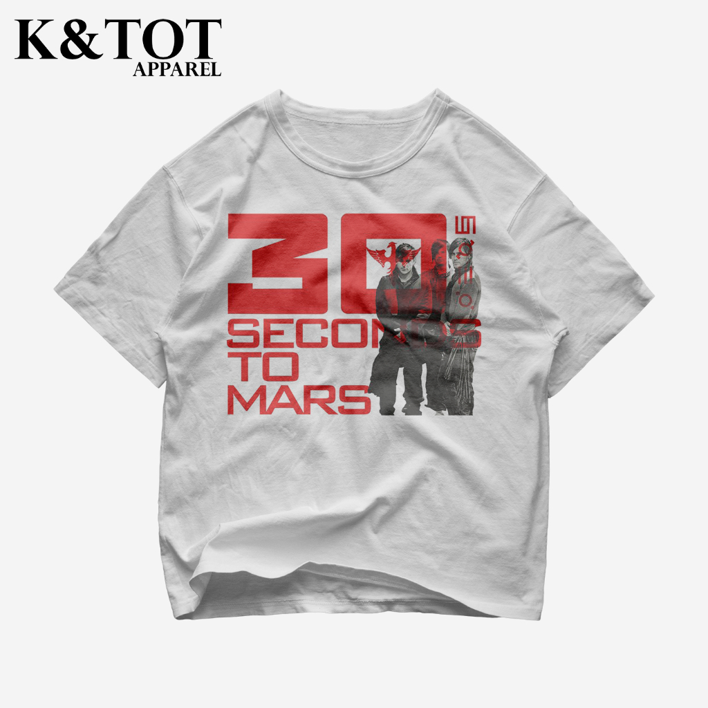 KNTOT - KAOS BAJU THIRTY SECONDS TO MARS 8 | TSHIRT OVERSIZE VINTAGE PUTIH BOOTLEG - PRIA WANITA DEW