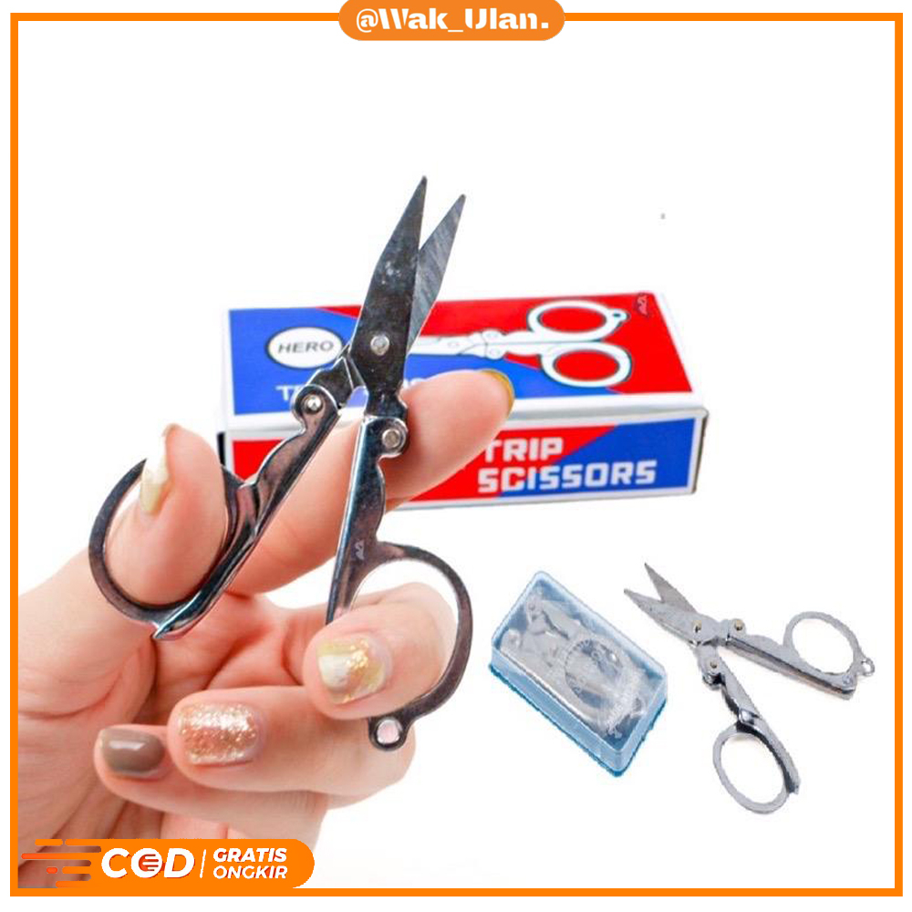 

GUNTING KECIL LIPAT (SATUAN) HERO TRIP SCISSORS Gunting Lipat Mini Stainless Tajam murah jahit potong kertas