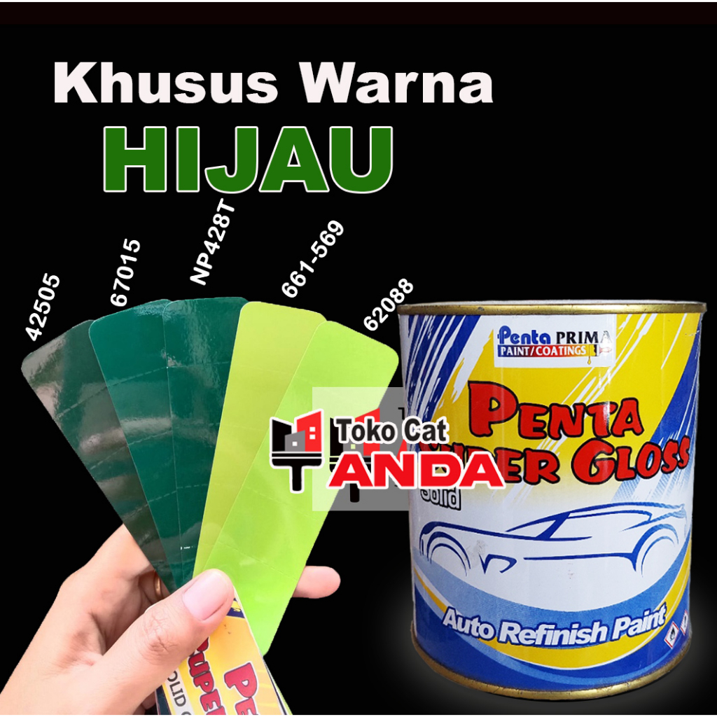 Penta Super Gloss Green Hijau solid - Penta Hino green - Penta dark green - green permanent