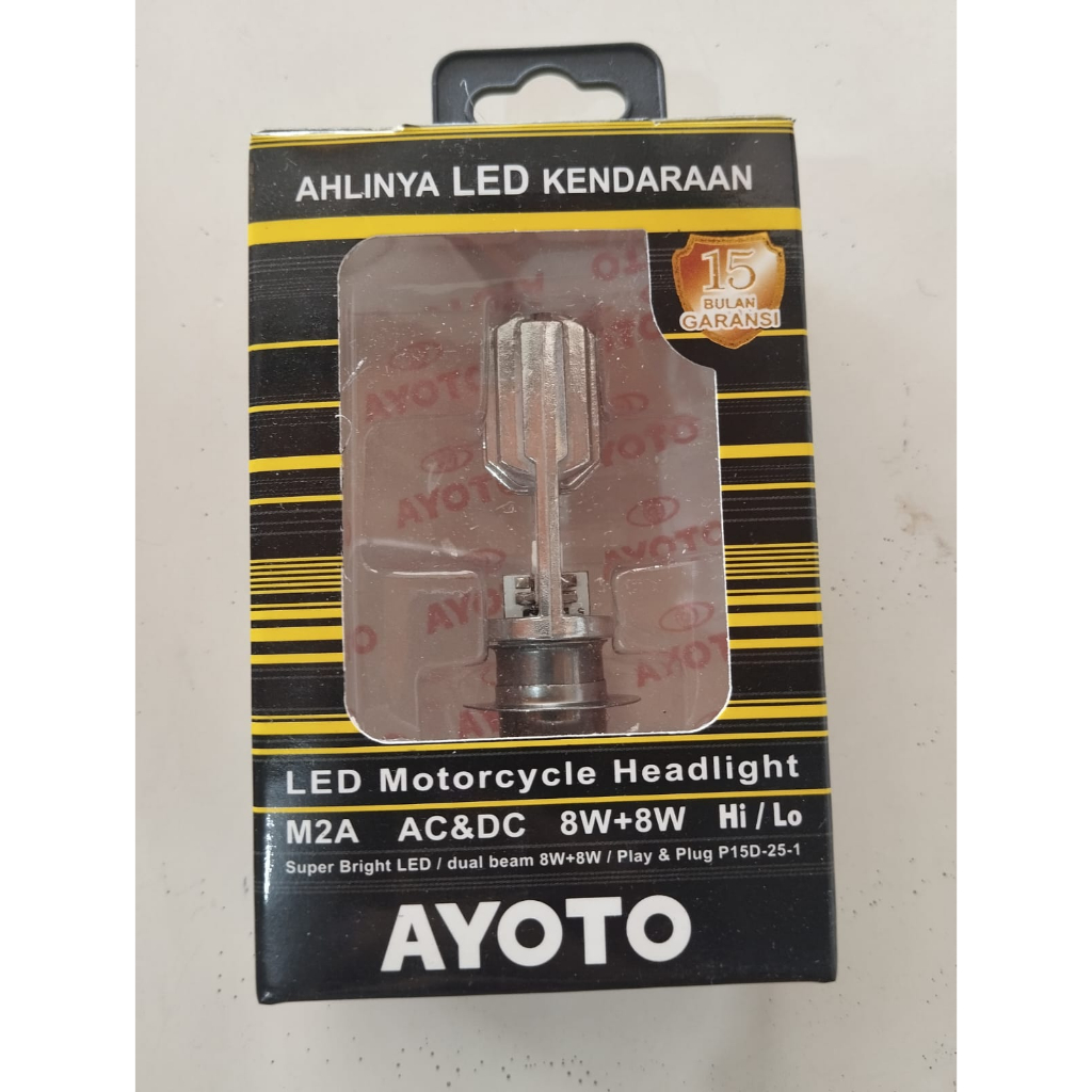 Bohlam Depan Lampu Dop Depan H6 LED AYOTO M2A AC &amp; DC Kemasan Kuning all type motor bebek