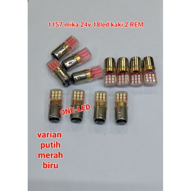 lampu 1157 model mika 18led kaki 2. 24v buat rem flash