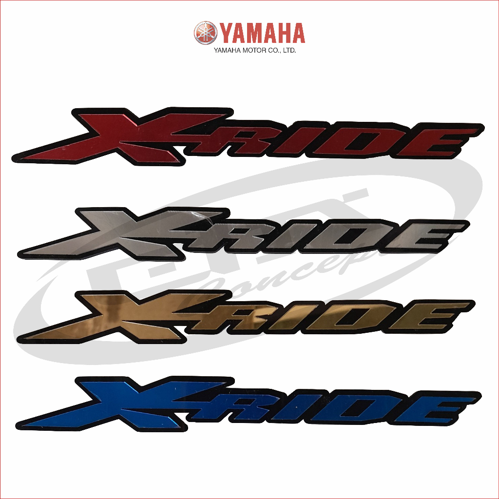 Emblem Yamaha XRIDE Timbul Logo Motor 3D Akrilik Variasi bukan stiker