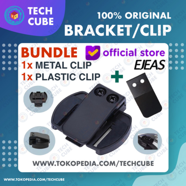 Unik Headset Earpiece Mic Bracket Clip Clamp Intercom Helm EJEAS V4 V6 PRO - Bracket Saja Diskon