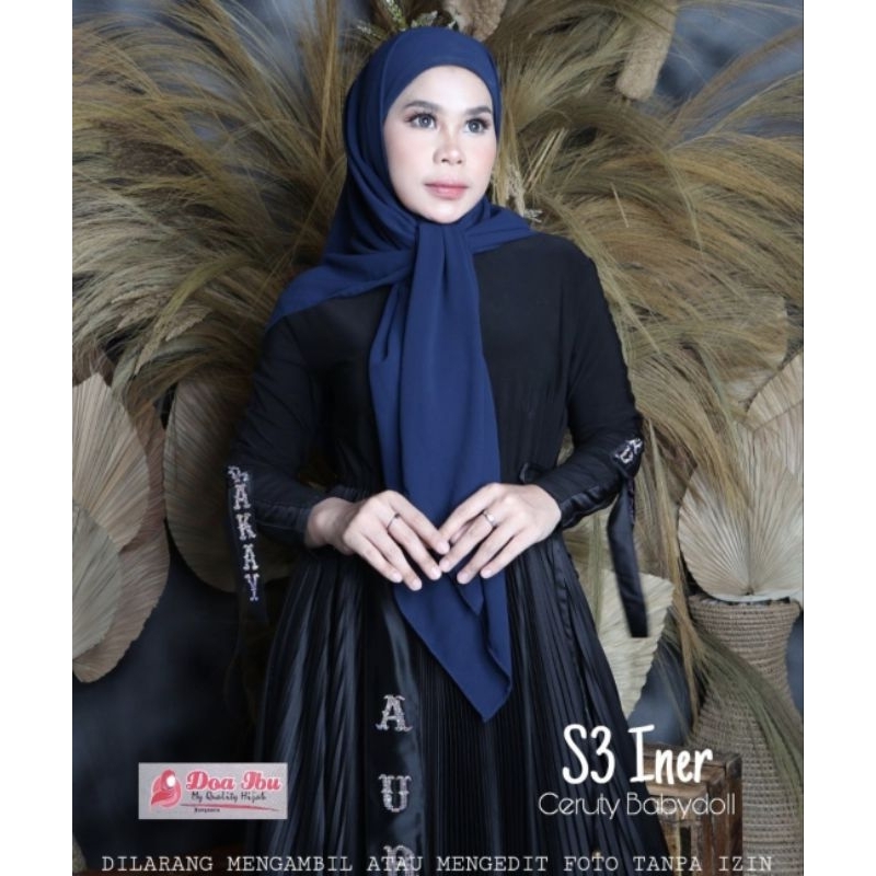 856 JILBAB DOA IBU S3 SEGI EMPAT INNER CERUTY BABYDOLL PREMIUM/HIJAB SEGIEMPAT SEGITIGA INER DOI ORI