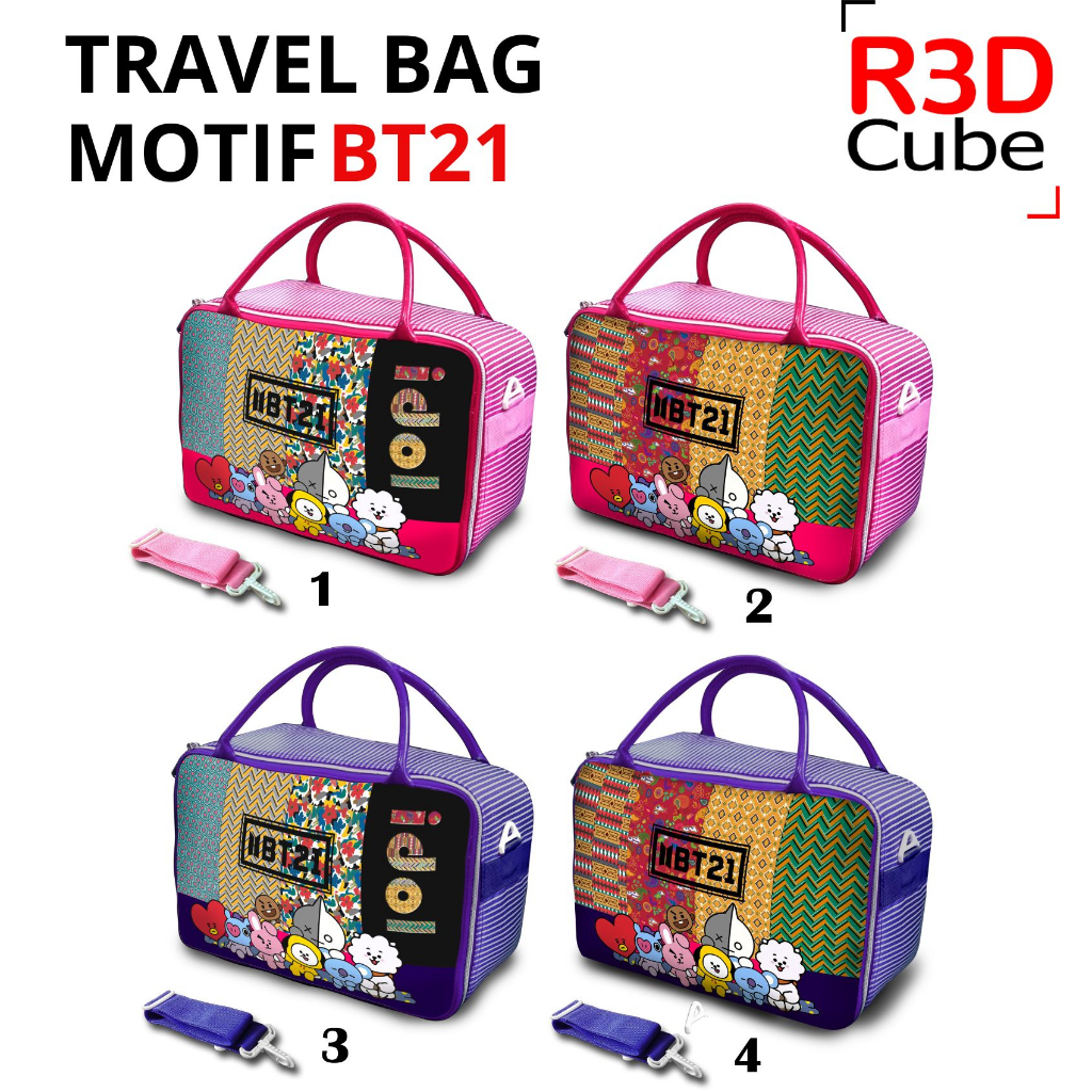 REDCUBESTORE - Diskon Special Travel Bag Motif Karakter Bt-21 Tas Selempang Koper Pakaian