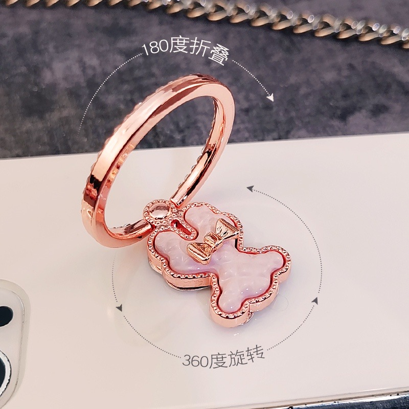 JRYU Diamond Ring Bear Holder Phone Holder Stand Dudukan Handphone Cincin