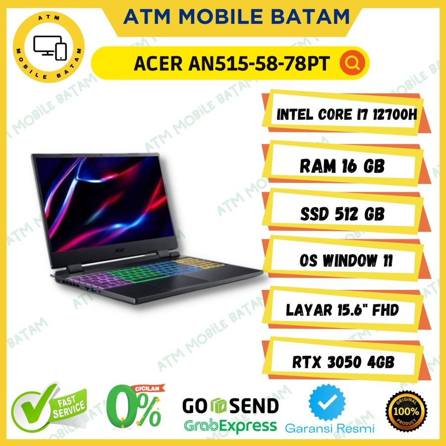 Acer Nitro 5 AN515-58-78PT  - Core i7-12700H/16GB/512GB SSD/RTX3050 4GB