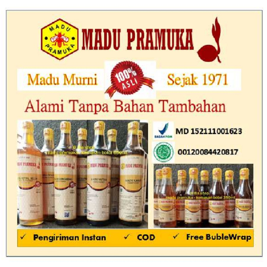 

Madu Murni - Madu Pramuka - Kemasan 650ml - Dijamin Asli 100% Sejak 1971 - Alami Tanpa Bahan Tambahan