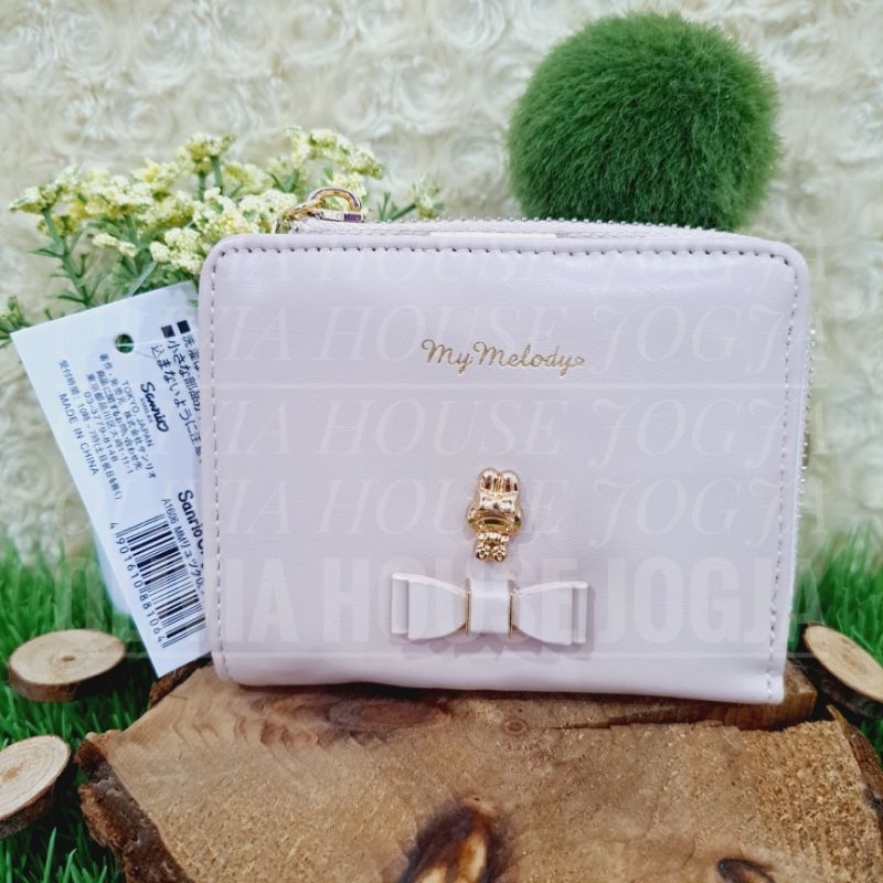 Dompet My Melody Lipat Pink Icon Gold Dompet Wanita My Melody Pink Gold Dompet Mini My Melody Pink L