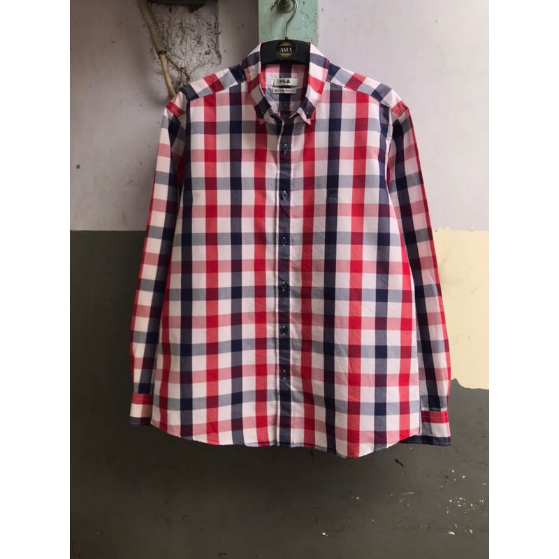 kemeja FILA pria lengan panjang size XL preloved