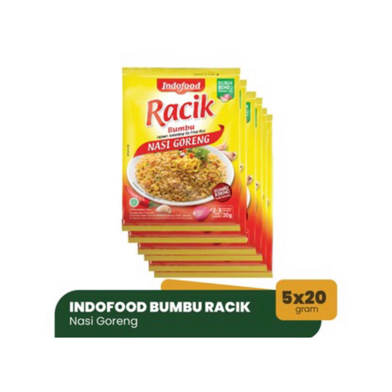 

Indofood Bumbu Racik Nasi Goreng 20gr (1 pack isi 5 sachet)