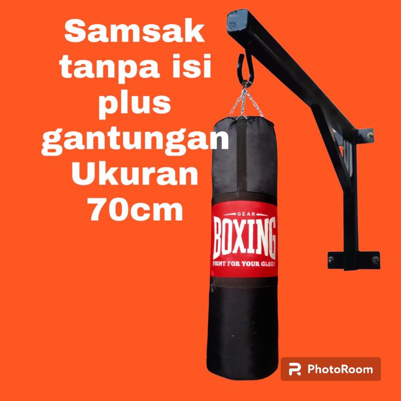 Samsak tinju Muaythai MMA samsak tanpa isi ukuran 70cm+gantungan samsak tinju