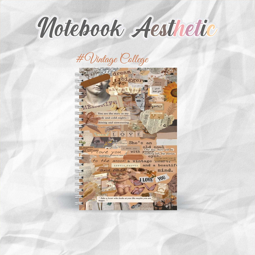 

NOTEBOOK A5 VINTAGE COLLEGE CATATAN/JURNAL BOOKPAPER GRID/KOTAK2#DOTTED/TITIK2#BLANK/POLOS