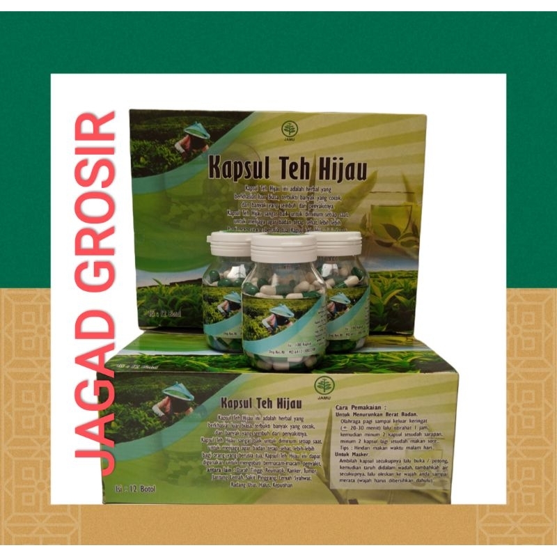 

KAPSUL TEH HIJAU isi 100 Green Tea Herbal Alami Original | Wali Barokah WB JAGAD GROSIR