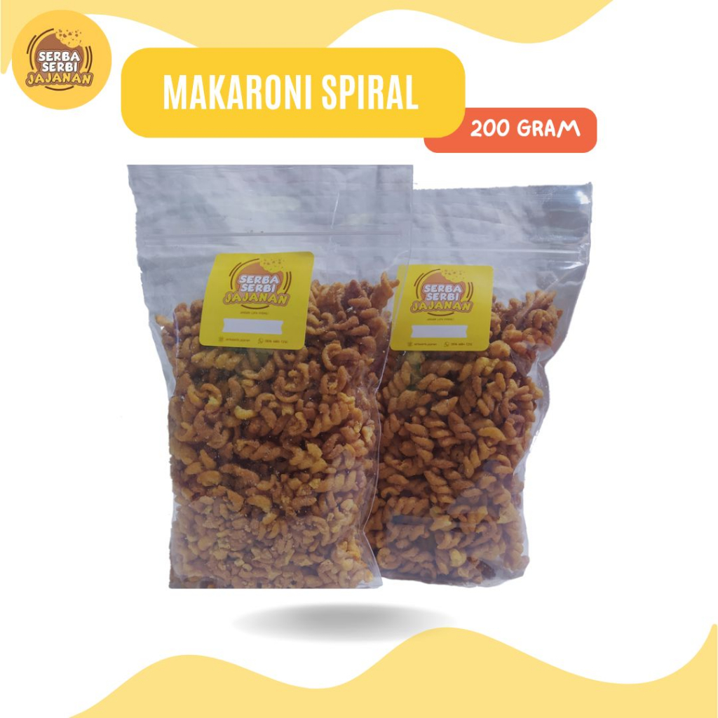 

Makaroni Spiral Bantet 200GRAM | Serba Serbi Jajanan