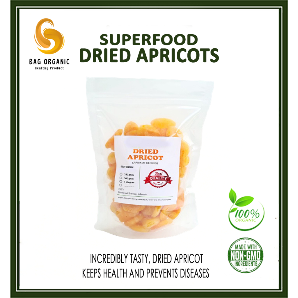 

Dried Apricot Kualitas terbaik (250Gram) Apricot Kering 250Gram Premium Quality Bagorganic