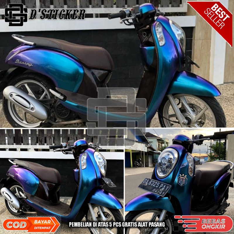 skotlet biru bunglon ungu kualitas premium untuk body motor dan mobil