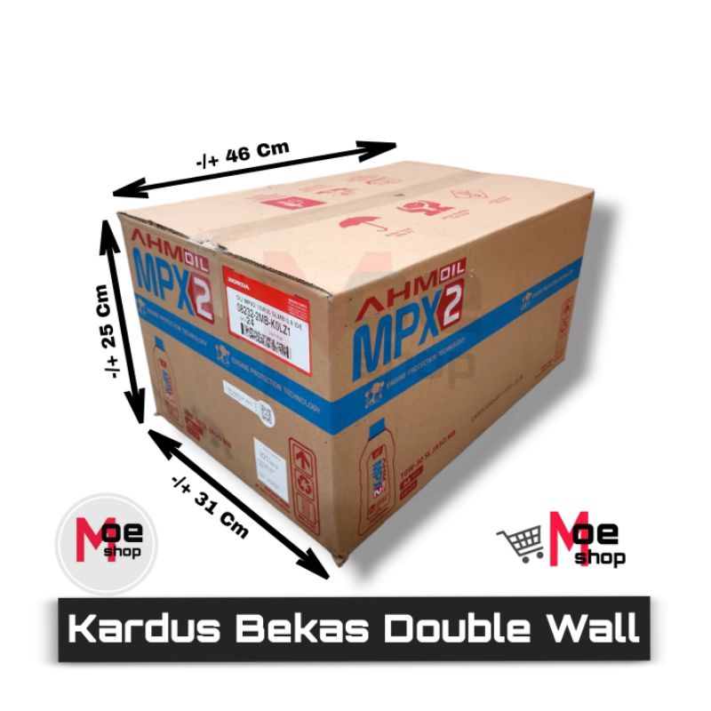 

(TERMURAH) Kardus Packing Bekas Oli Double Wall (TEBAL 2PLY) Kondisi 90%