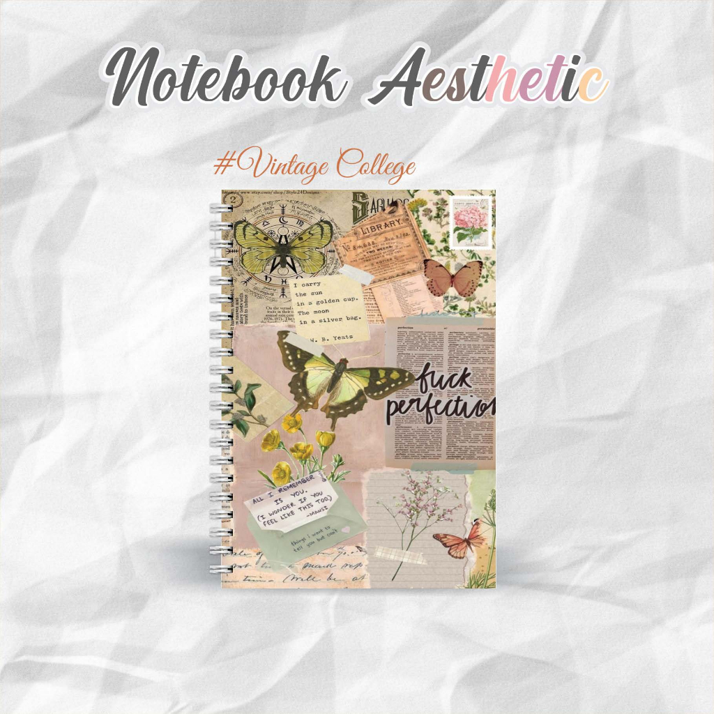 

NOTEBOOK A5 VINTAGE COLLEGE CATATAN/JURNAL BOOKPAPER GRID/KOTAK2#DOTTED/TITIK2#BLANK/POLOS