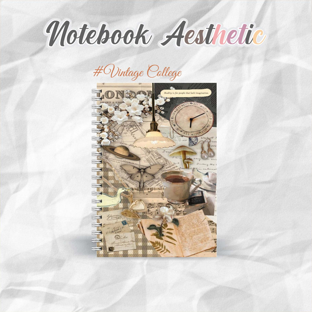 

NOTEBOOK A5 VINTAGE COLLEGE CATATAN/JURNAL BOOKPAPER GRID/KOTAK2#DOTTED/TITIK2#BLANK/POLOS