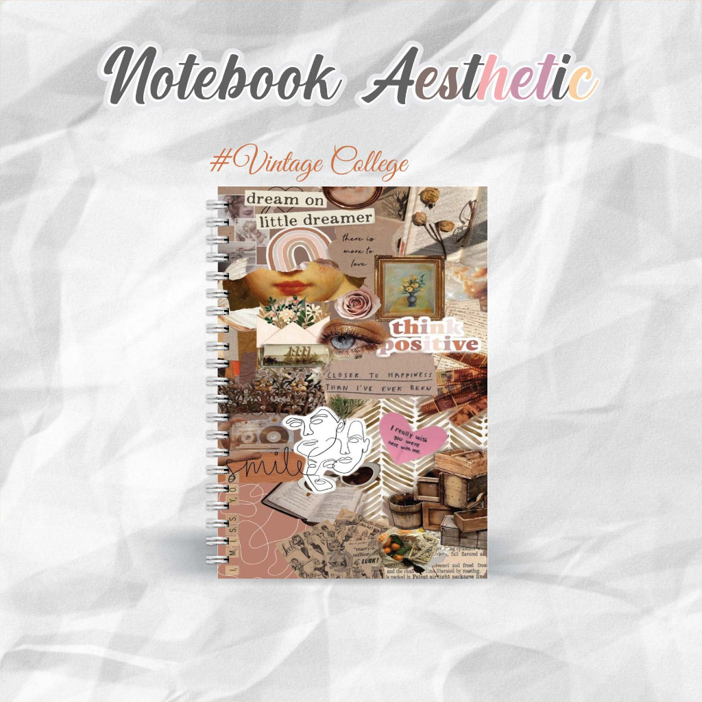 

NOTEBOOK A5 VINTAGE COLLEGE CATATAN/JURNAL BOOKPAPER GRID/KOTAK2#DOTTED/TITIK2#BLANK/POLOS
